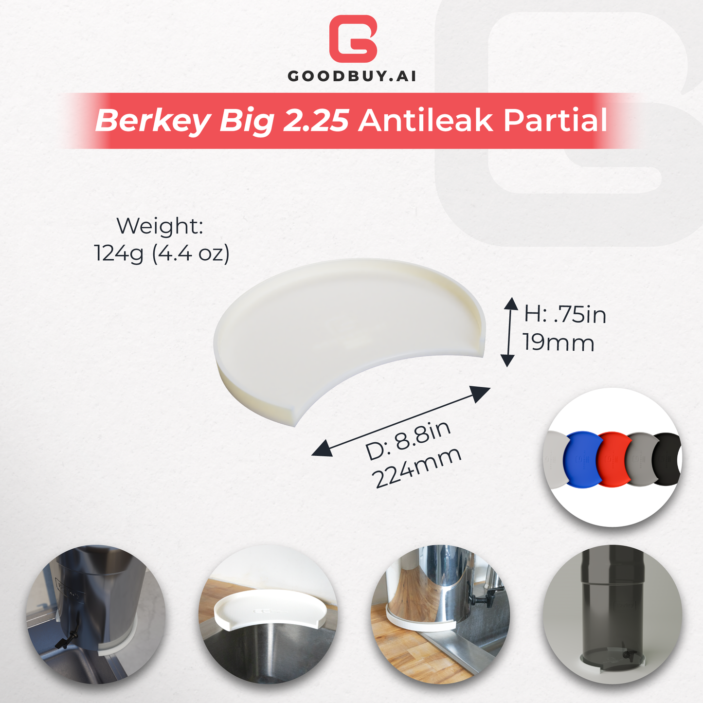 Berkey AntiLeak Base for Big 2.25 Gallon (White)