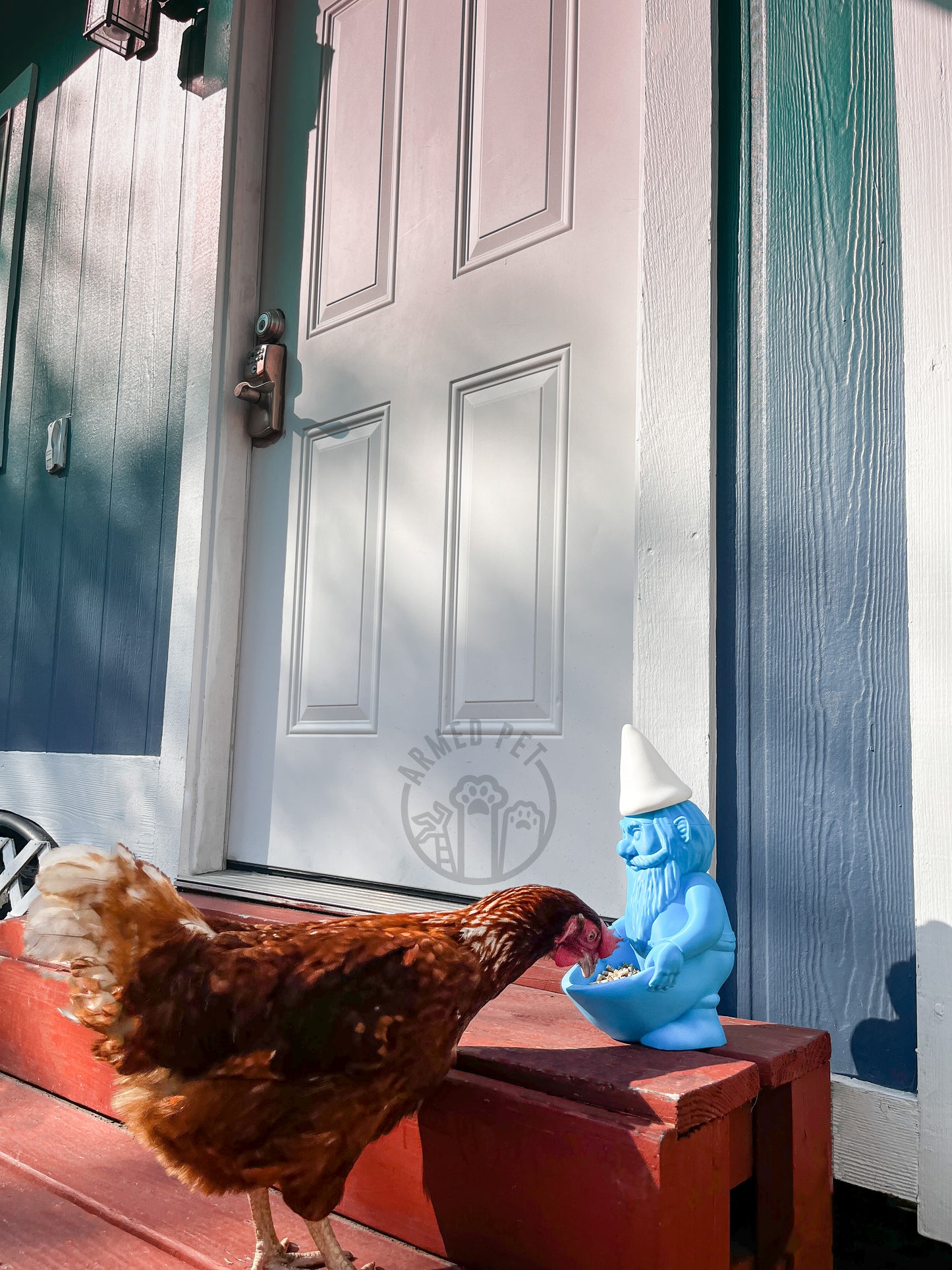 Gnome Chompski Feeder - 3D Printed Garden Bird & Chicken Feed Bowl