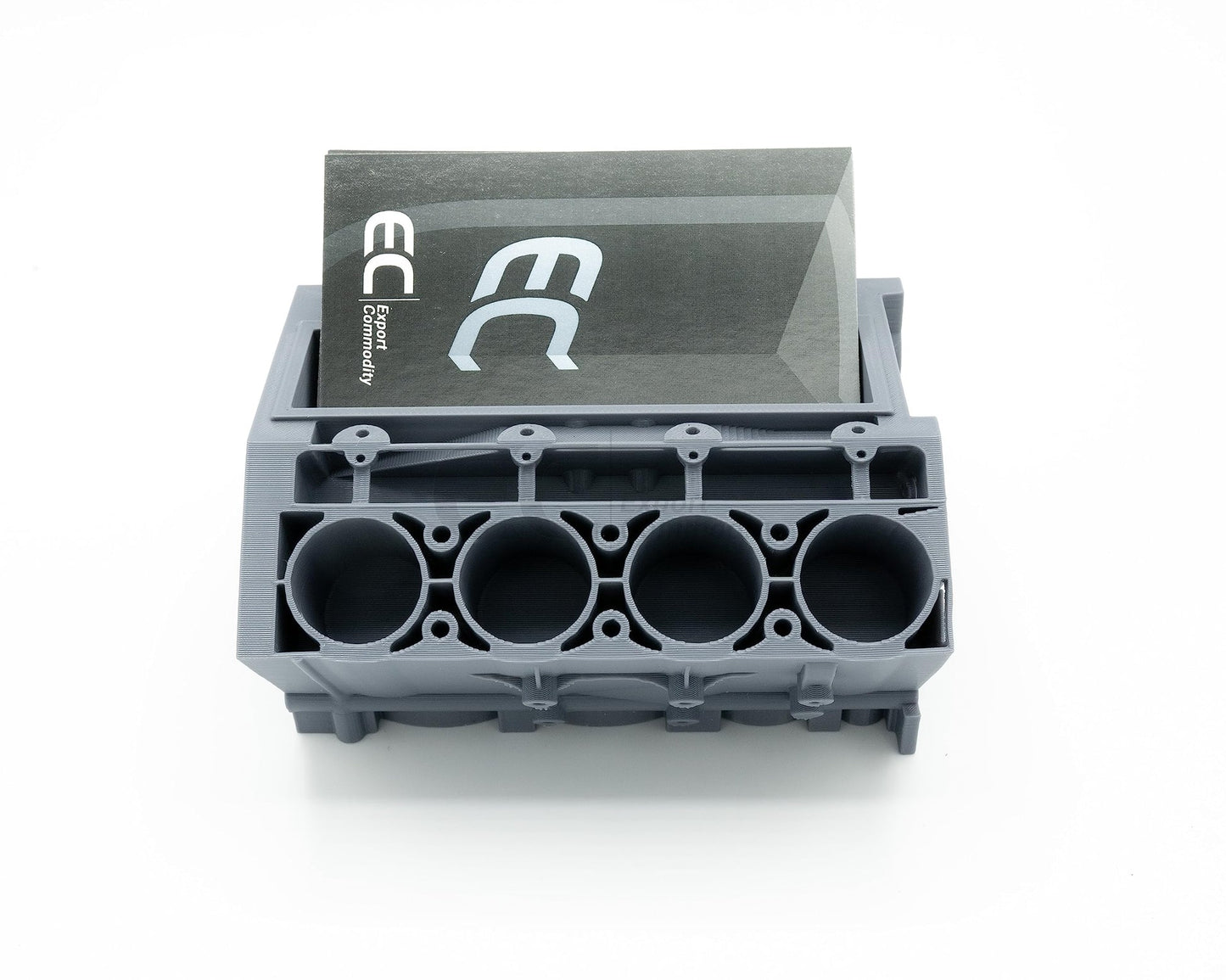 Revved-Up Organizer: 3D Printed Engine Block Business Card Holder – Your Desk’s Powerhouse