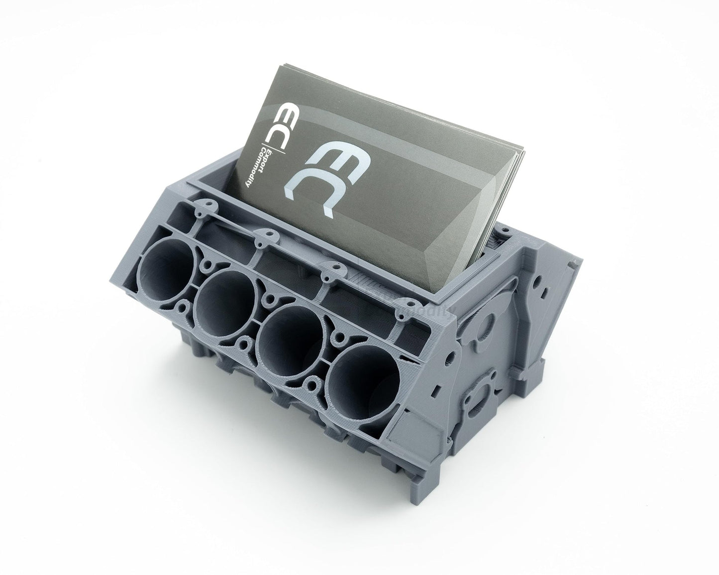 Revved-Up Organizer: 3D Printed Engine Block Business Card Holder – Your Desk’s Powerhouse