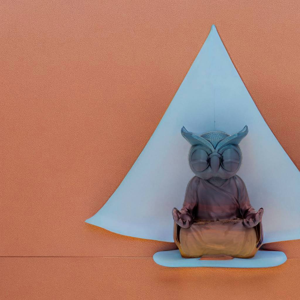 Whimsical Wisdom: 3D Printed Zen Owl - Your Meditative Companion