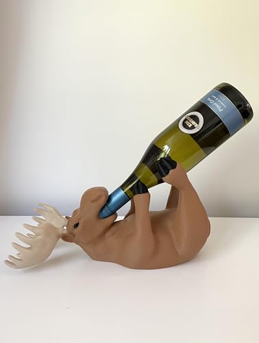 GoodBuy.ai's Tipsy Moose Wine Cradle 3D Printed Moose Wine Bottle Holder - Quirky Home Decor