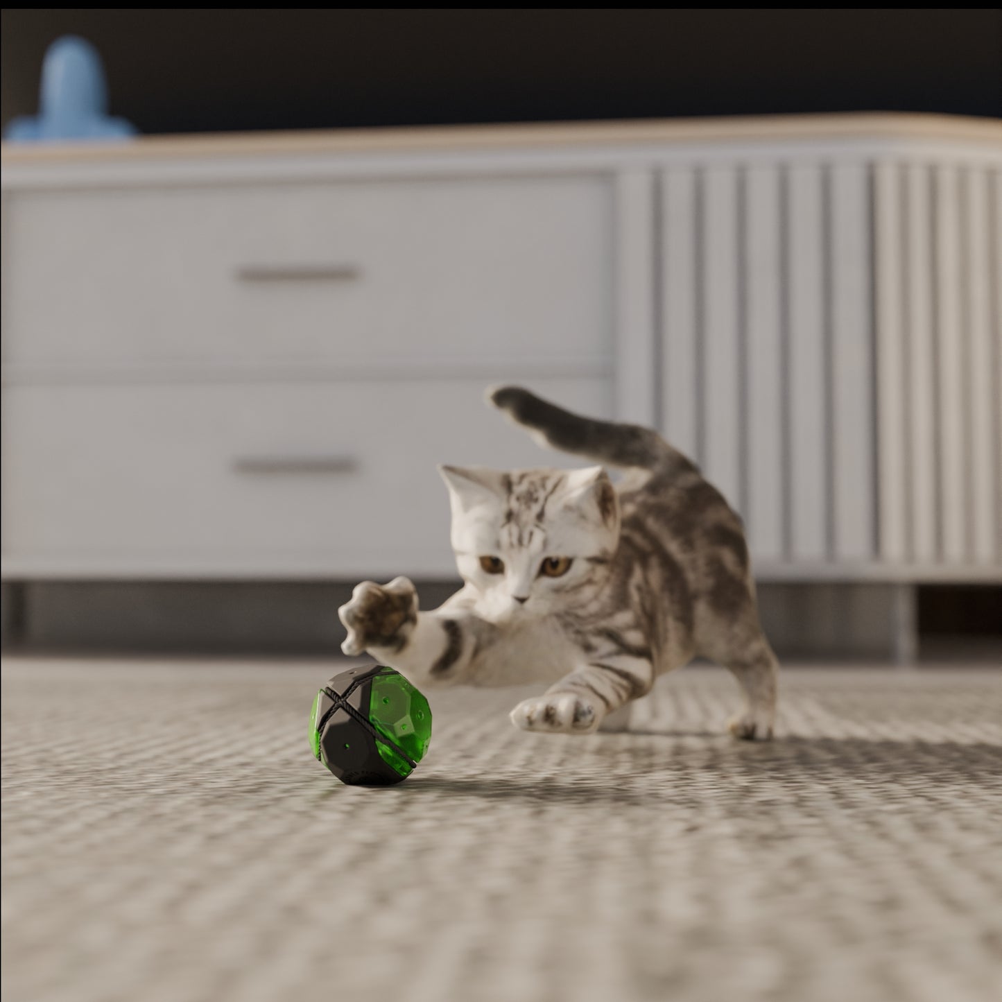 ArmedPet That Catnip Ball (Green) Toy for Cats – Easy Refill, Premium Catnip, 3D Printed, Made in Texas, USA
