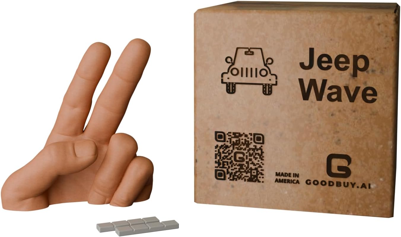 Made in USA 2-Finger Waving Hand Salute Lazy Waver Compatible with Jeep Gladiator for Jeep Cherokee for Dash Hand Wave 3D Printed
