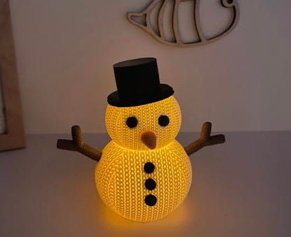 3D Printed Knitted Snowman Candle Figurine - Festive Christmas Ornament