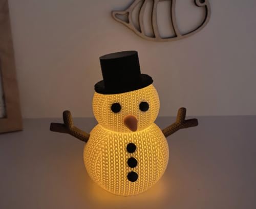 3D Printed Knitted Snowman Candle Figurine - Festive Christmas Ornament