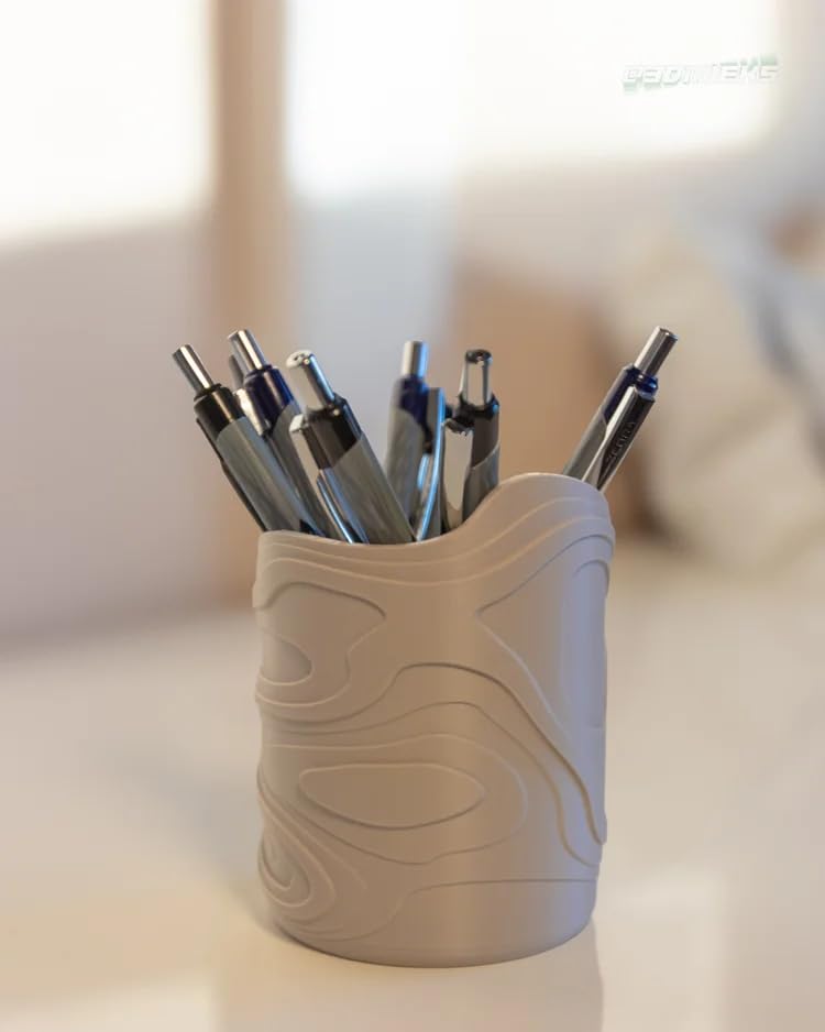 Topology Series Pen Holder – Desk Organizer with Topographic Design for Pencils, Pens, and Small Accessories | Unique Modern Décor | 3D Printed