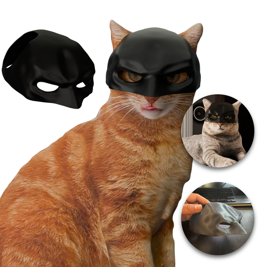 CatMan The Dark Meow - Cat Bat Mask, Funny Halloween Costume Accessories for Cats, Black Bat Mask for Cats, Great for TikTok, Instagram, and Viral Videos - Ships from Texas