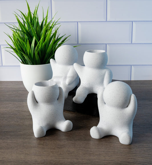 Chunky People Small Set - Custom Figurine in Stone Marble Plastic
