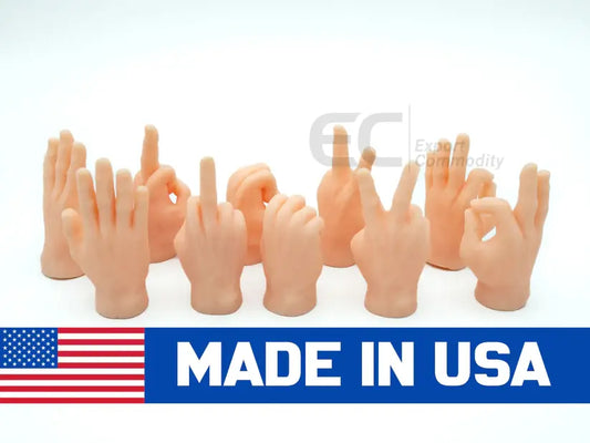 10-Pack Tiny Finger Hands Little Rubber Finger Hand Flat Hand Style Mini Realistic Hand for Puppet Show, Party Favors, Games,Gag Performance