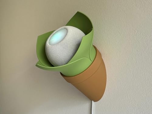 Plant Pod Wall Mount for Apple HomePod Mini – Decorative Wall Holder with Cable Management | Unique Plant-Inspired Design | 3D Printed