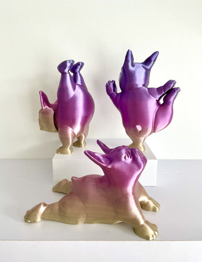 Boston Terrier Cute Display, Boston Terrier Lover, Dog Lover, Yoga, 3D Print, Dog Sculpture, Cute Decorative, Cute Gift