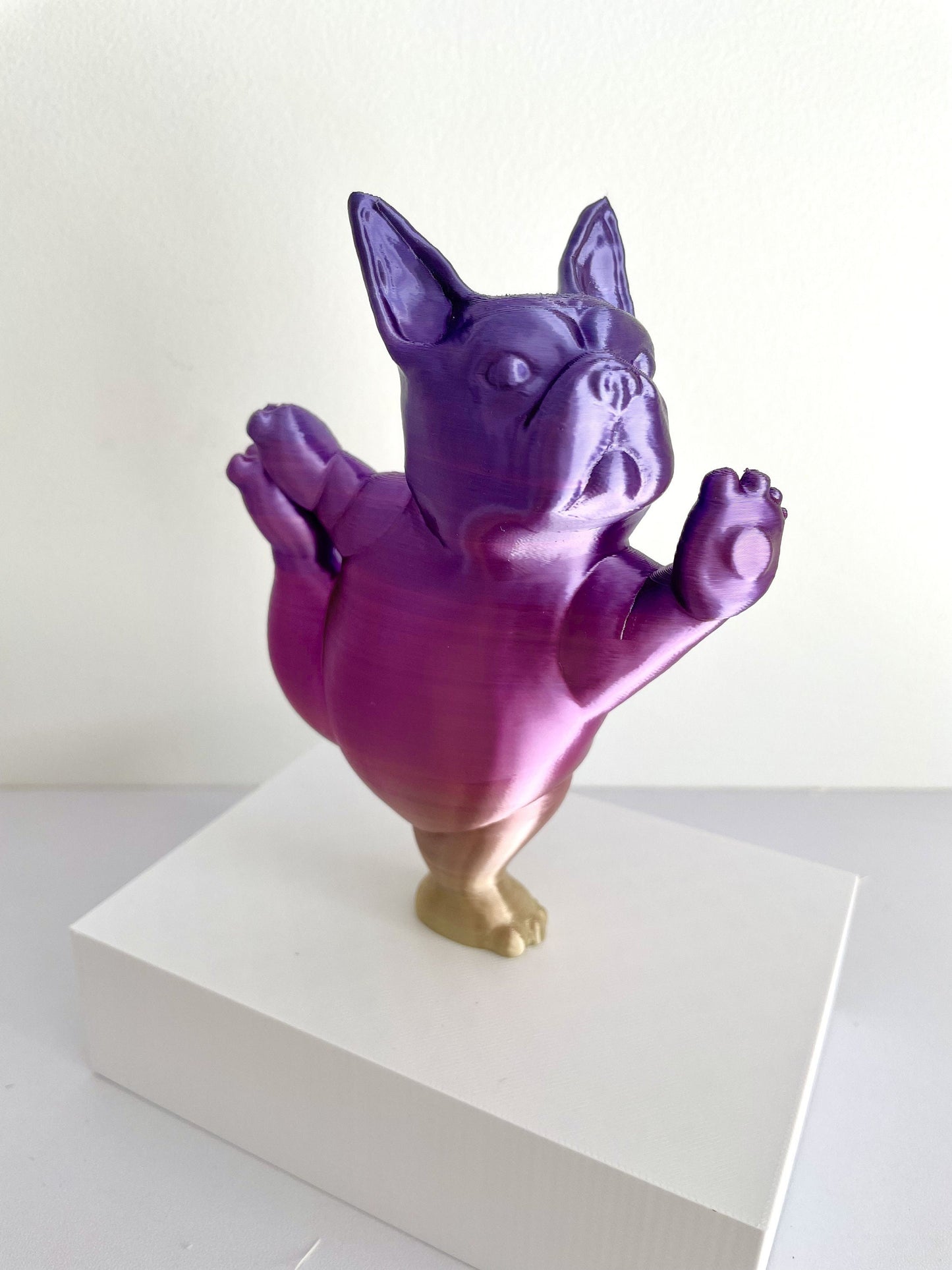 Boston Terrier Cute Display, Boston Terrier Lover, Dog Lover, Yoga, 3D Print, Dog Sculpture, Cute Decorative, Cute Gift