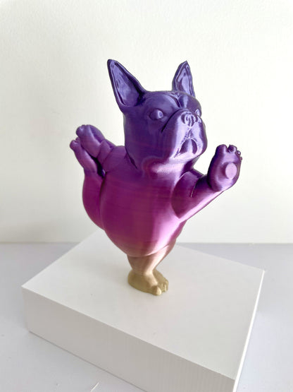 Boston Terrier Cute Display, Boston Terrier Lover, Dog Lover, Yoga, 3D Print, Dog Sculpture, Cute Decorative, Cute Gift